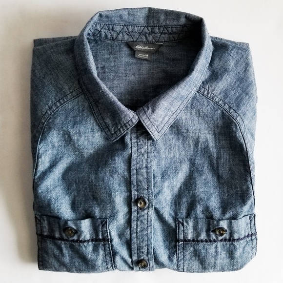 Eddie Bauer Tops - Eddie Bauer Womens Buttondown Boyfriend Shirt M